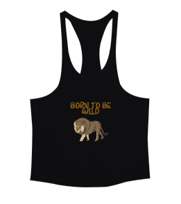 Vahşi doğanlar aslan figürü born to be wild fitness motivasyon Erkek Tank Top Atlet