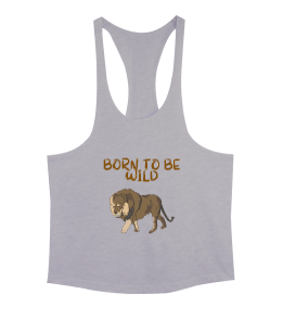 Vahşi doğanlar aslan figürü born to be wild fitness motivasyon Erkek Tank Top Atlet