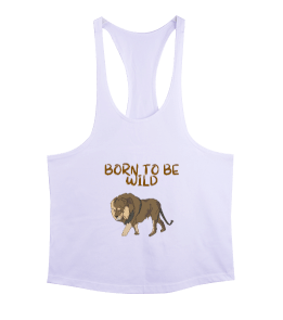 Vahşi doğanlar aslan figürü born to be wild fitness motivasyon Erkek Tank Top Atlet