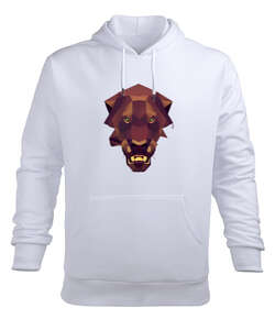 Vahşi güçlü poligon puma Beyaz Erkek Kapüşonlu Hoodie Sweatshirt