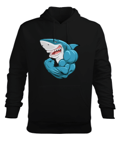 Vahşi kaslı sporcu köpekbalığı Erkek Kapüşonlu Hoodie Sweatshirt