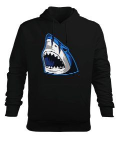 Vahşi saldırıgan sudan çıkan dişli köpek balığı Erkek Kapüşonlu Hoodie Sweatshirt