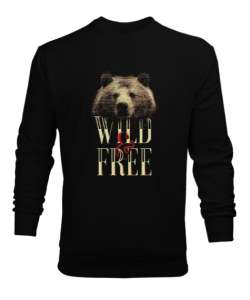 Vahşi ve Özgür - Wild And Free Siyah Erkek Sweatshirt