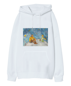 VAN GOGH VE KÜÇÜK PRENS Oversize Unisex Kapüşonlu Sweatshirt