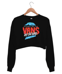 Vans Tasarım Baskılı Kadın Crop Sweatshirt