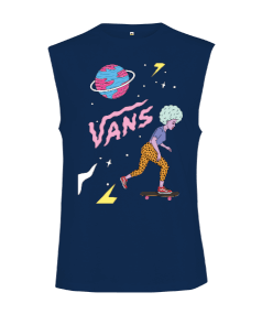 Vans Tasarım Baskılı Kesik Kol Unisex Tişört