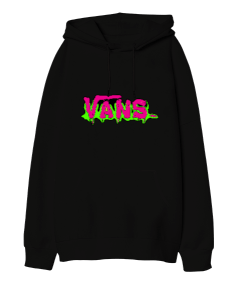 Vans Tasarım Baskılı Oversize Unisex Kapüşonlu Sweatshirt