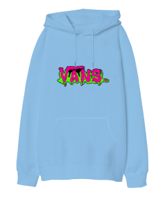 Vans Tasarım Baskılı Oversize Unisex Kapüşonlu Sweatshirt