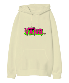 Vans Tasarım Baskılı Oversize Unisex Kapüşonlu Sweatshirt