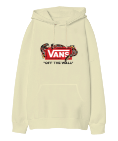 Vans Tasarım Baskılı Oversize Unisex Kapüşonlu Sweatshirt