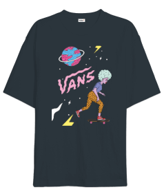 Vans Tasarım Baskılı Oversize Unisex Tişört