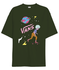 Vans Tasarım Baskılı Oversize Unisex Tişört