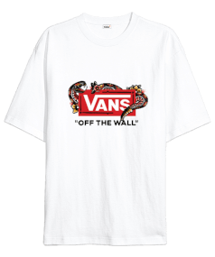 Vans Tasarım Baskılı Oversize Unisex Tişört