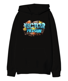 Vector Prison Oversize Unisex Kapüşonlu Sweatshirt