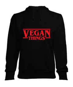 Vegan Things Siyah Kadın Kapşonlu Hoodie Sweatshirt