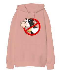 Vegan - Vejeteryan V5 Yavru Ağzı Oversize Unisex Kapüşonlu Sweatshirt