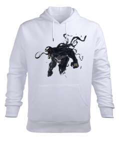 Venom Baskılı Erkek Kapüşonlu Hoodie Sweatshirt