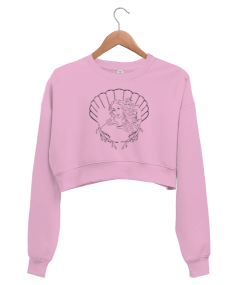 Venüsün Doğuşu Kadın Crop Sweatshirt