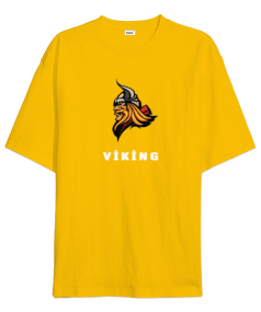 Viking Baskılı Oversize Unisex Tişört