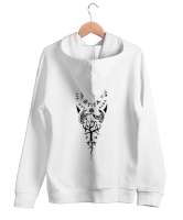 VİKİNG Beyaz Unisex Kapşonlu Sweatshirt - Thumbnail