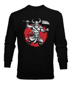 Viking Savaşçı Siyah Erkek Sweatshirt