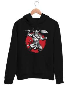 Viking Savaşçı Siyah Unisex Kapşonlu Sweatshirt