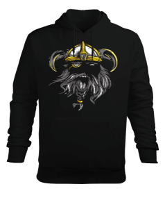 Viking Tasarımı Erkek Kapüşonlu Hoodie Sweatshirt