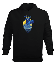 Vincent Van Gogh Heart Baskılı Erkek Kapüşonlu Hoodie Sweatshirt