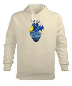 Vincent Van Gogh Heart Baskılı Erkek Kapüşonlu Hoodie Sweatshirt