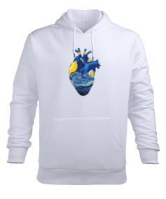 Vincent Van Gogh Heart Baskılı Erkek Kapüşonlu Hoodie Sweatshirt