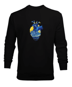 Vincent Van Gogh Heart Baskılı Erkek Sweatshirt