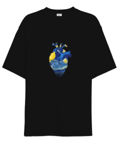 Vincent Van Gogh Heart Baskılı Oversize Unisex Tişört