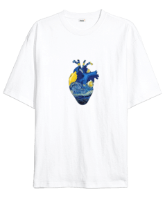 Vincent Van Gogh Heart Baskılı Oversize Unisex Tişört