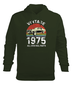 Vintage Araba Tasarım Baskılı Erkek Kapüşonlu Hoodie Sweatshirt