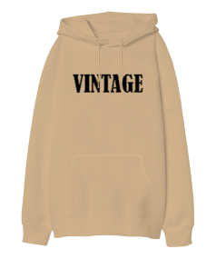 Vintage Oversize Unisex Kapüşonlu Sweatshirt