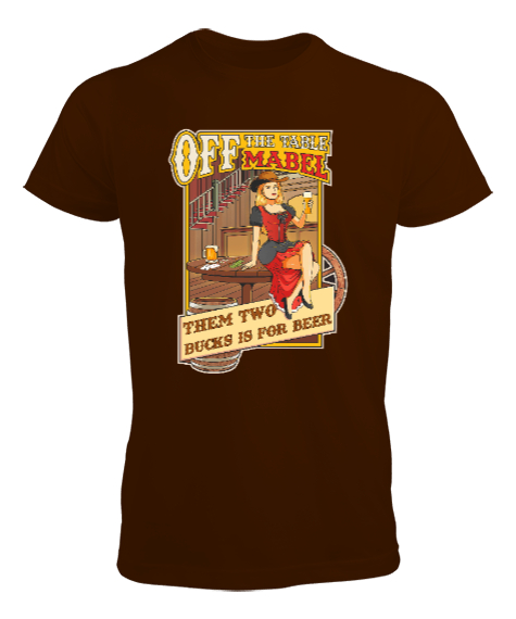 Tisho - Vintage Poster - Wild West - Vahşi Batı Kahverengi Erkek Tişört