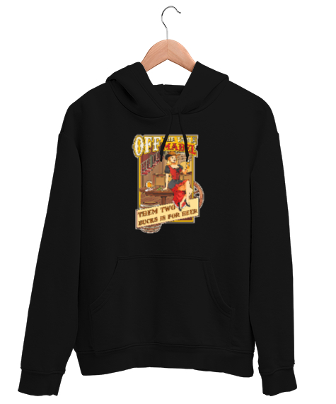 Tisho - Vintage Poster - Wild West - Vahşi Batı Siyah Unisex Kapşonlu Sweatshirt