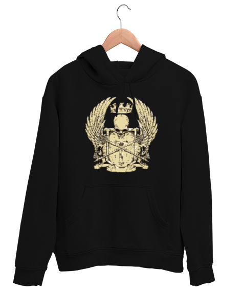 Tisho - Vintage Skull - Kafatasları Siyah Unisex Kapşonlu Sweatshirt