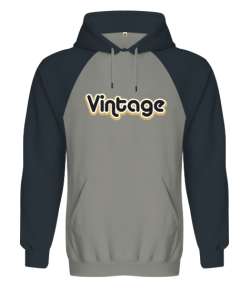 Vintage Yazım Text V2 Gri/Füme Orjinal Reglan Hoodie Unisex Sweatshirt