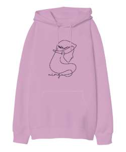 Virgo Pembe Oversize Unisex Kapüşonlu Sweatshirt