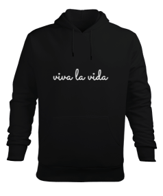 viva la vida yazılı tasarım Erkek Kapüşonlu Hoodie Sweatshirt