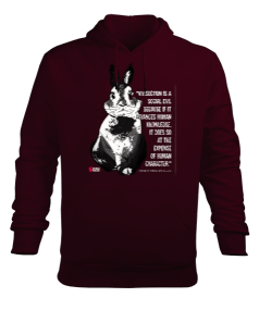 Vivisection Maroon Erkek Kapüşonlu Hoodie Sweatshirt