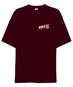 Voleybol - Volleyball Bordo Oversize Unisex Tişört