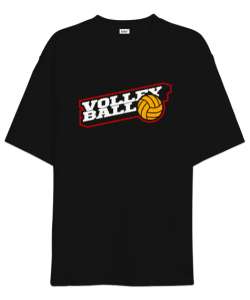 Voleybol - Volleyball Siyah Oversize Unisex Tişört