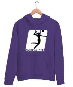 Volleyball - Voleybol Mor Unisex Kapşonlu Sweatshirt