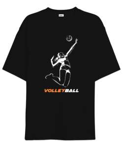 Volleyball - Voleybol V2 Siyah Oversize Unisex Tişört