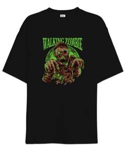 Walking Zombie - Zombi Siyah Oversize Unisex Tişört