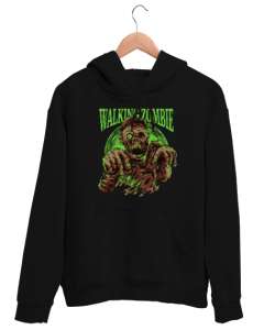 Walking Zombie - Zombi Siyah Unisex Kapşonlu Sweatshirt