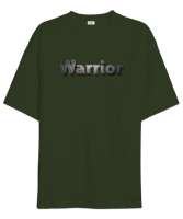 Warrior - Savaşçı Haki Yeşili Oversize Unisex Tişört - Thumbnail