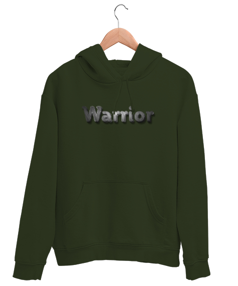 Tisho - Warrior - Savaşçı Haki Yeşili Unisex Kapşonlu Sweatshirt